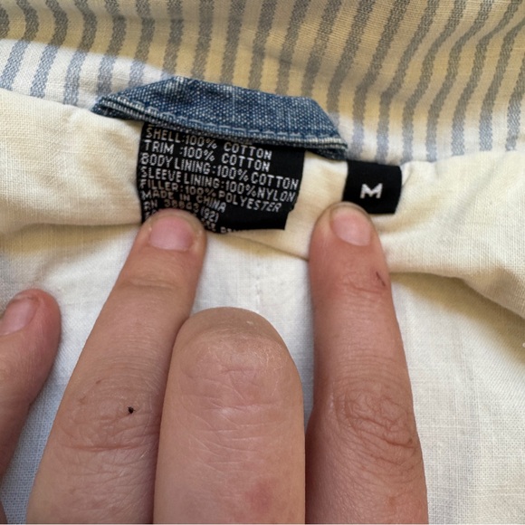 Vintage Izzi Acid Wash Cotton Long Jacket Coat Hooded Size M - Picture 10 of 13